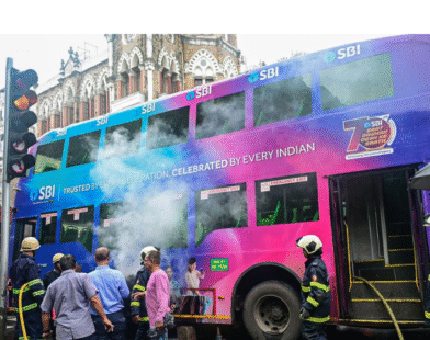 BEST electric bus fire Mumbai