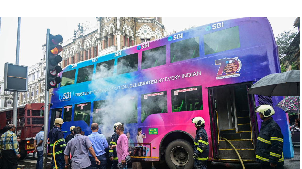 BEST electric bus fire Mumbai