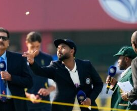 India’s new Test captain standing on the cricket field