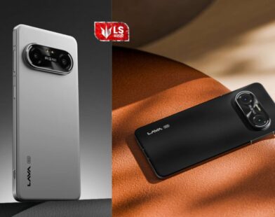 Lava Agni 4 smartphone showing dual-camera setup and sleek back panel design in silver and black colors