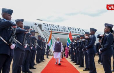 PM Narendra Modi arriving in South Africa for the G20 Summit with grand airport welcome