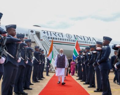 PM Narendra Modi arriving in South Africa for the G20 Summit with grand airport welcome
