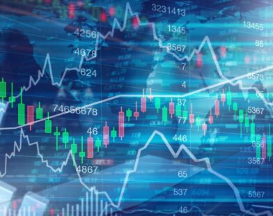 Stock market graph showing Sensex falling below 84,600 during opening session