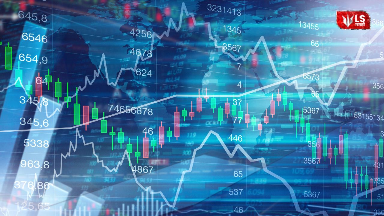 Stock market graph showing Sensex falling below 84,600 during opening session