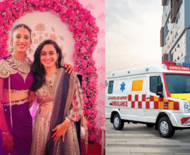 Ambulance carrying Smriti Mandhana and the patient