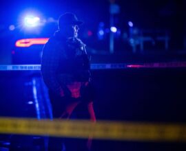 Police and emergency vehicles at the scene after a shooting at a children's birthday party in California