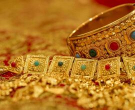 Beautiful gold jewellery displayed in a showroom representing the latest price updates