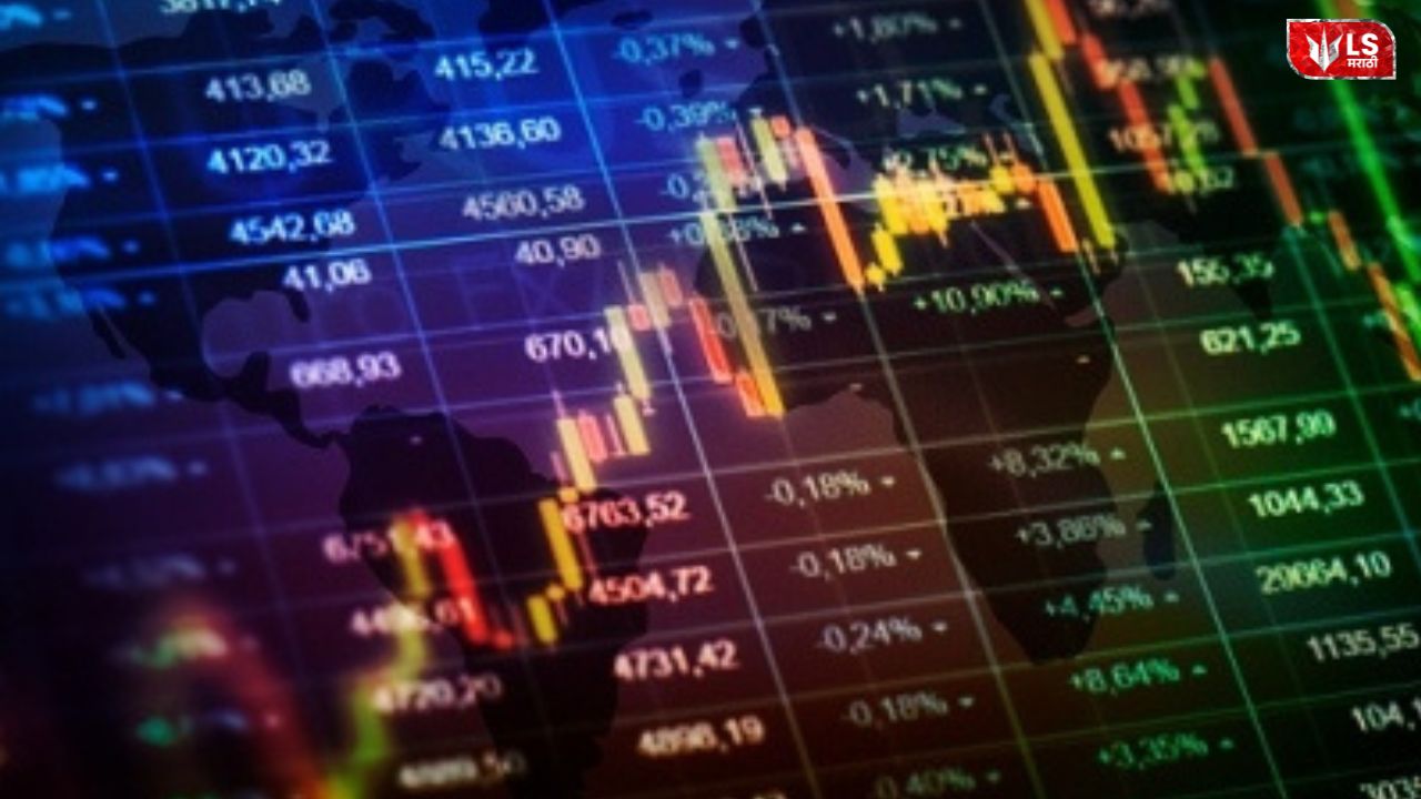 Stock market chart showing Nifty at record high and Sensex rising sharply