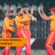 Zimbabwe cricket team celebrating after defeating Sri Lanka by 67 runs