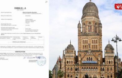 BJP leaders distributing AB forms to candidates during the election process