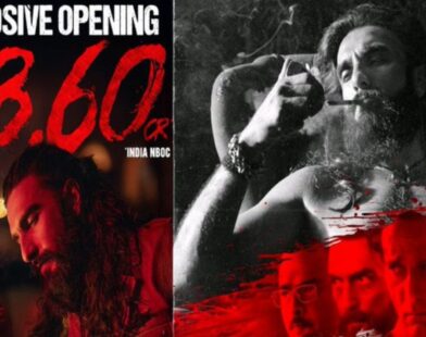 Movie poster of Dhurandhar starring Ranveer Singh, representing its first day box office success