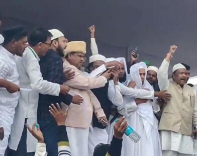 Suspended TMC MLA Humayun Kabir addressing the media amid controversy over his claim about laying the foundation of the Babri Masjid in Bengal