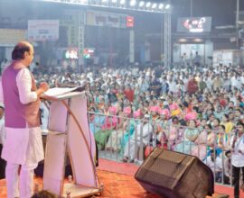 Ajit Pawar addressing the media while announcing that both NCP factions will contest together in Pimpri-Chinchwad
