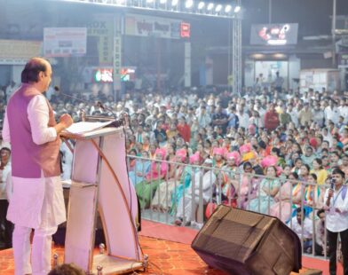 Ajit Pawar addressing the media while announcing that both NCP factions will contest together in Pimpri-Chinchwad