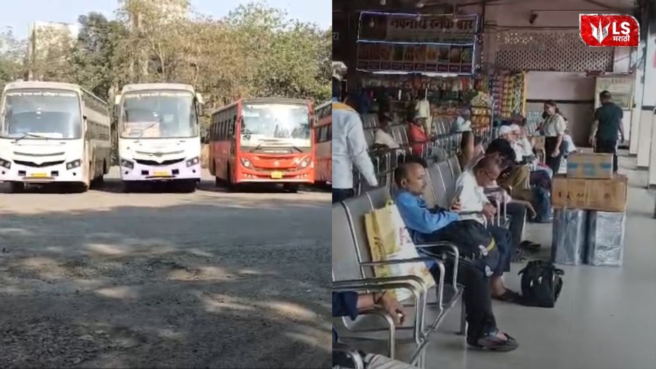Workers carrying out cleanliness drive at an ST bus stand