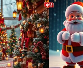 Red, white and green Christmas decorations symbolizing tradition and festive spirit