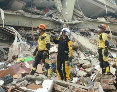 Buildings and terrain affected by earthquake in Bengal, Manipur, and Leh-Ladakh regions