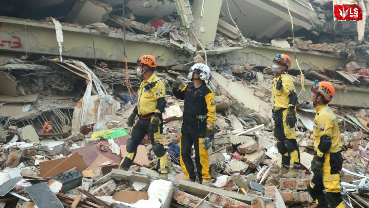 Buildings and terrain affected by earthquake in Bengal, Manipur, and Leh-Ladakh regions