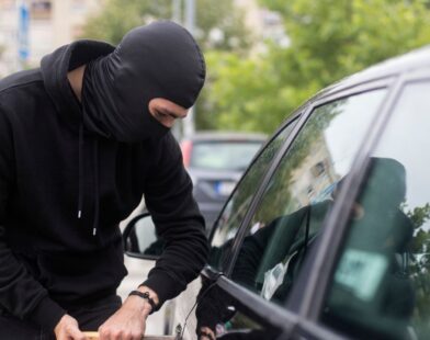 Stolen government car with police investigation markings