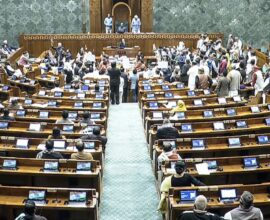 Lok Sabha members protesting as Jai Ram Jai Bill gets passed, Speaker shows anger