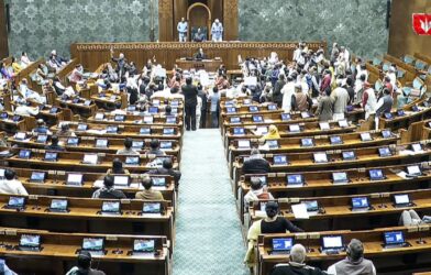 Lok Sabha members protesting as Jai Ram Jai Bill gets passed, Speaker shows anger