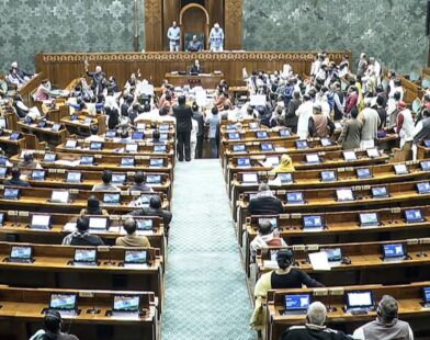 Lok Sabha members protesting as Jai Ram Jai Bill gets passed, Speaker shows anger