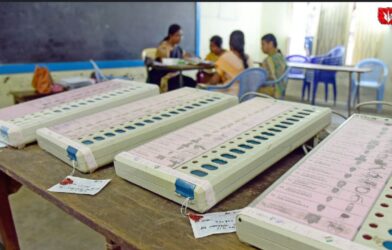 Electronic Voting Machine (EVM) with VVPAT used in Indian elections