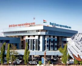 Crowd of citizens purchasing nomination forms during the Pimpri Chinchwad Municipal Corporation election process.
