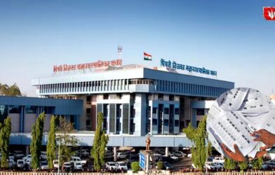Crowd of citizens purchasing nomination forms during the Pimpri Chinchwad Municipal Corporation election process.