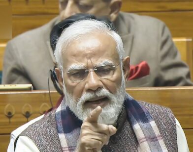 He is criticizing Congress on the issue of Vande Mataram