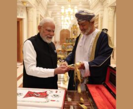 Prime Minister Narendra Modi receiving the Order of Oman, the highest civilian honour of Oman