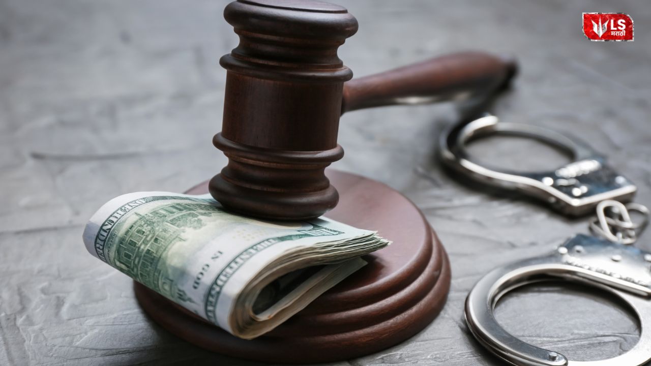 Anti-Corruption Bureau officers in Pune detaining two suspects in an ₹8 crore bribe case