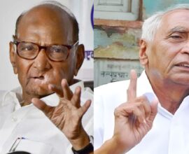 Sharad Pawar meeting the family of senior social worker Dr. Baba Adhav amid reports of his deteriorating health