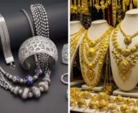 Gold and silver bars showing sharp rise in prices with silver up by 16000 rupees in one week