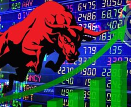 A stock market graph showing a downward trend, representing the fall in Sensex and Nifty for the third consecutive day