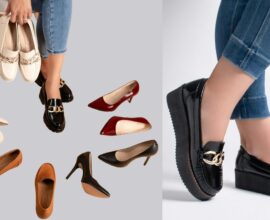 Footwear shopping tips showing different types of shoes on display