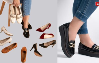 Footwear shopping tips showing different types of shoes on display