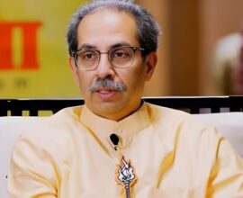 Shiv Sena chief Uddhav Thackeray addressing a gathering, representing his statement on election irregularities