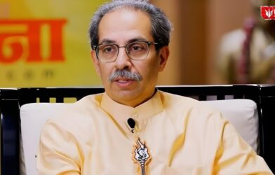 Shiv Sena chief Uddhav Thackeray addressing a gathering, representing his statement on election irregularities