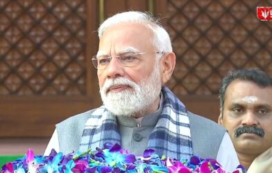 Prime Minister Narendra Modi speaking in Lok Sabha during the special 10-hour marathon debate on 150 years of Vande Mataram