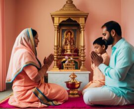 Peaceful home with spiritual symbols representing vastu dosh remedies and mantra chanting