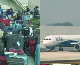 IndiGo Flight img as a shown has travel luggage on the other side