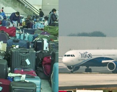 IndiGo Flight img as a shown has travel luggage on the other side