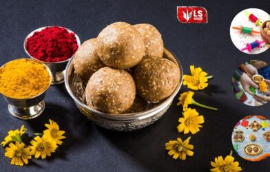 Traditional Makar Sankranti vaan items like til gul, bangles and utensils
