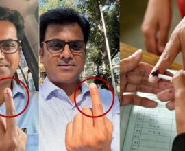 Marker ink in voting municipal election