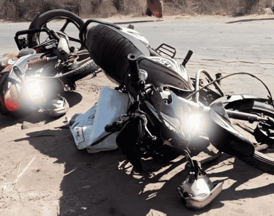 Head-on collision between two-wheelers