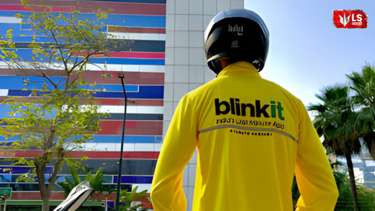 Blinkit delivery partner during gig workers protest over 10 minute delivery