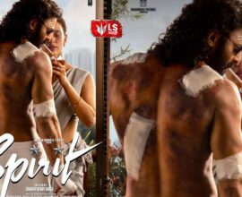 Prabhas seen in a shirtless intense look in Spirit movie first poster