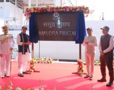Defence Minister Rajnath Singh commissions pollution control vessel Samudra Pratap