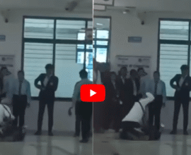 Parents thrash a hooligan in the campus